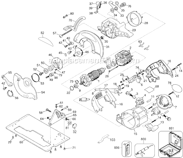 Page A Diagram and Parts List for QP350 Type 1 Black and Decker Circular Saw